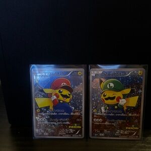 Mario & Luigi Pikachu FA Special Box NM/MINT RAW Promo Pokemon Card #294 #296